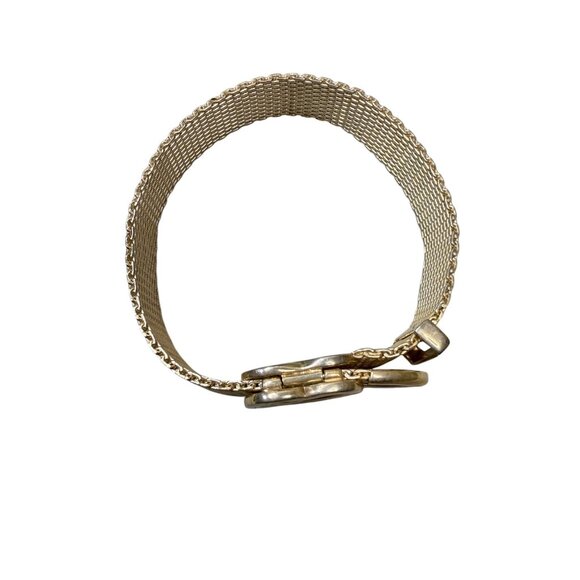 Tiffany & Co Somerset Buckle Bracelate Sterling Silver Heart Mesh 7" Wrist - Picture 6 of 10